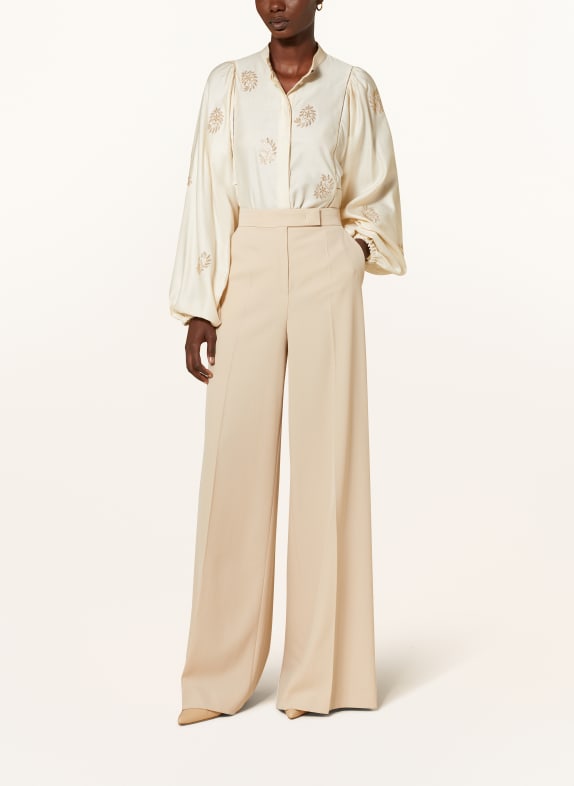 Max Mara Bluzka CALADIO z ozdobnymi kamykami KREMOWY