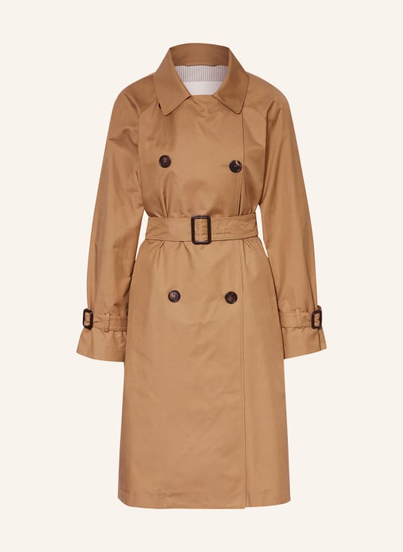 Balenciaga logo-print mock neck sweater Trench coat CTRENCH CAMEL