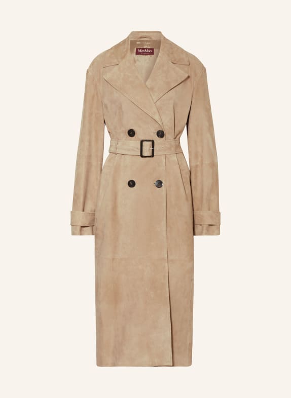 Max Mara STUDIO Trenchcoat FARNESE aus Leder BEIGE