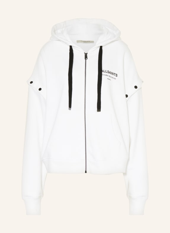 ALLSAINTS Oversized-Sweatjacke OMNIUM AMPHIA mit abnehmbaren Ärmeln WEISS