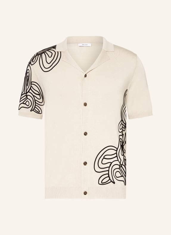 REISS Knit shirt ROMANCE regular fit CREAM/ BLACK