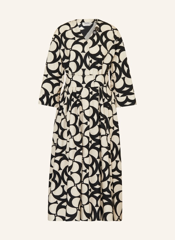 S Max Mara Sukienka ALICE z rękawami 3/4 i ozdobnymi kamykami CZARNY / JASNOBRĄZOWY