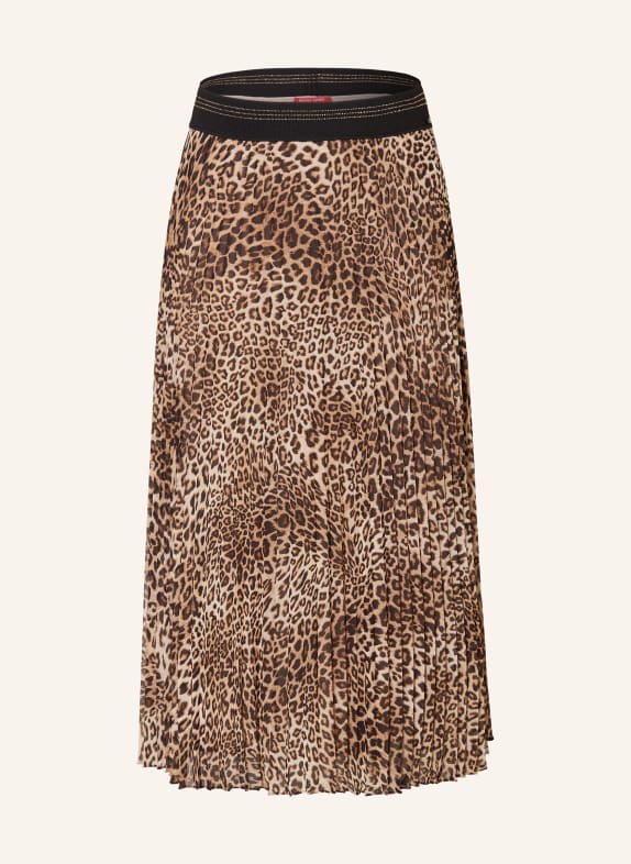 MARINA RINALDI SPORT Plisserock DESERT mit Glitzergarn HELLBRAUN/ SCHWARZ