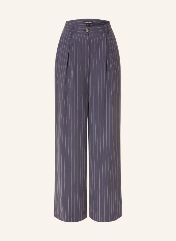 WHISTLES Wide leg trousers DARK BLUE/ WHITE