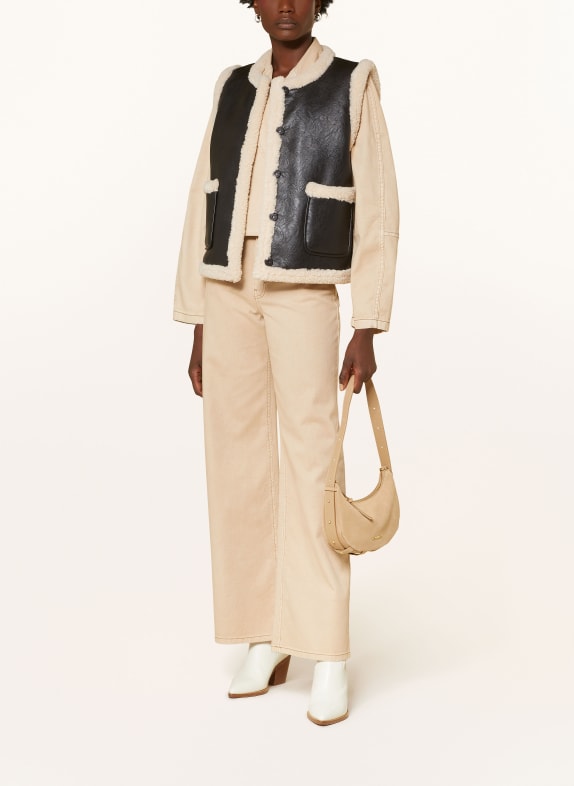 BAUM UND PFERDGARTEN Weste BELLIS in Lederoptik SCHWARZ / CREME