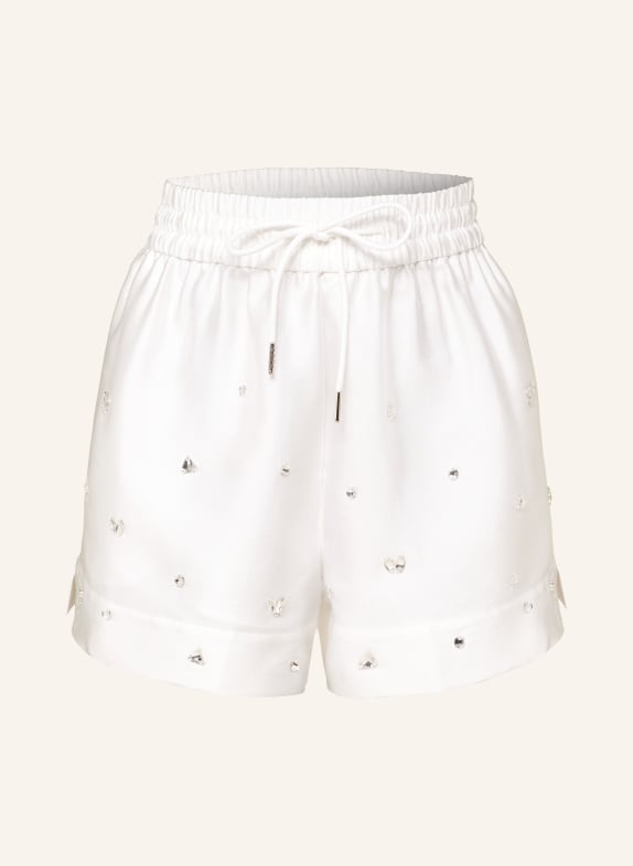 SANDRO Shorts mit Schmucksteinen WEISS