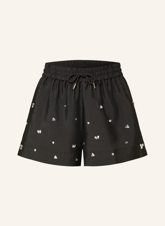 SANDRO Shorts mit Schmucksteinen SCHWARZ