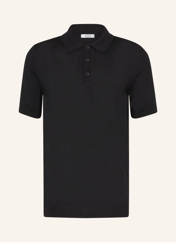 REISS Strick-Poloshirt MANOR SCHWARZ
