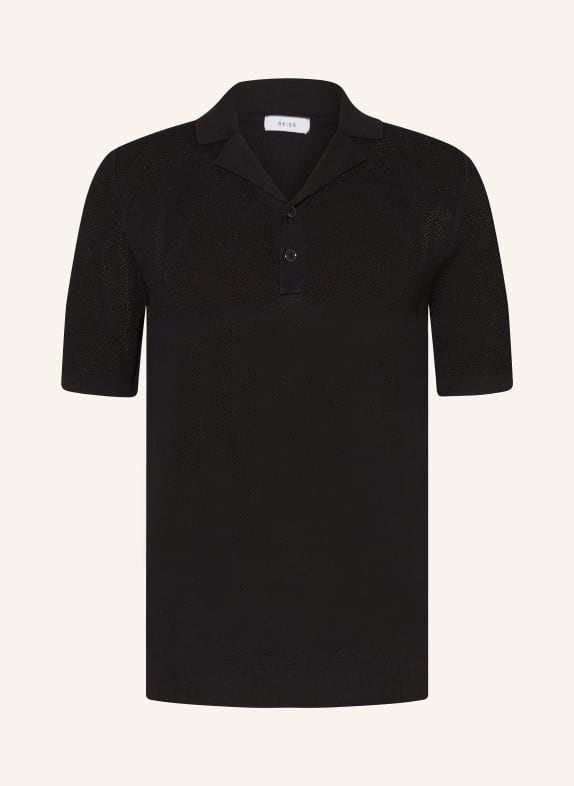 REISS Strick-Poloshirt CHARLIE SCHWARZ