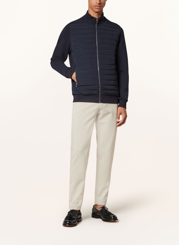 REISS Steppjack FREDDIE in materiaalmix DONKERBLAUW