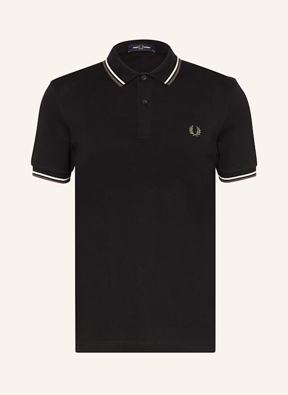 FRED PERRY Piqué polo shirt BLACK