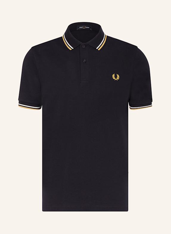 FRED PERRY Piqué polo shirt DARK BLUE/ ECRU