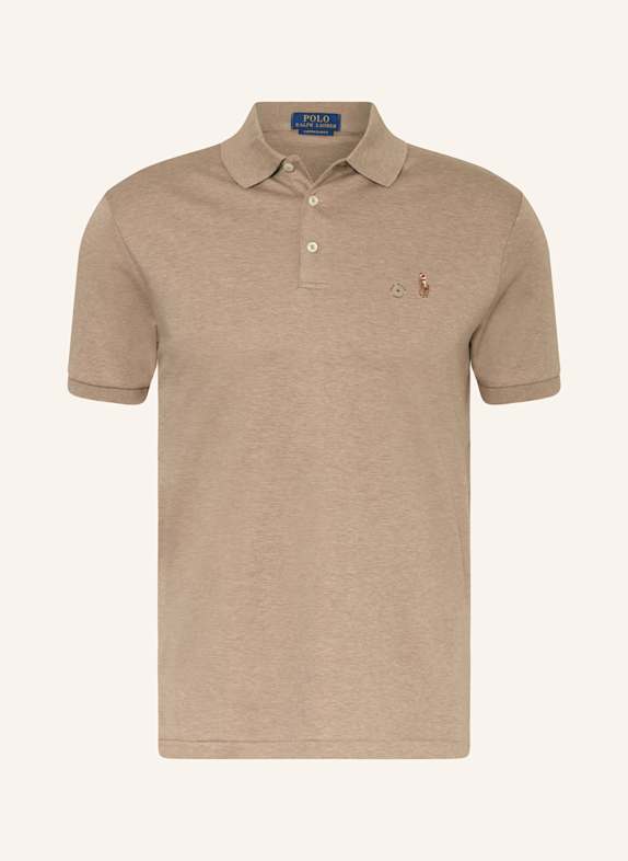 POLO RALPH LAUREN Koszulka polo z dżerseju custom slim fit JASNOBRĄZOWY