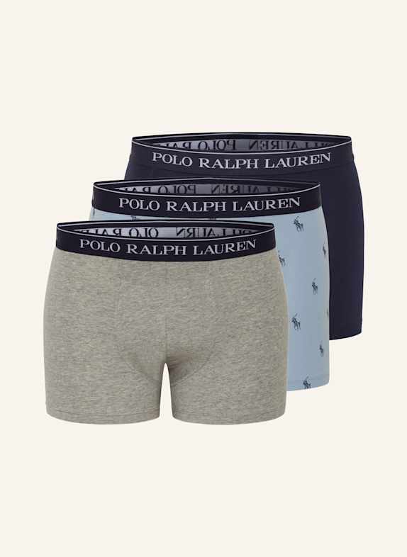 POLO RALPH LAUREN Bokserki, 3 szt.  SZARY/ JASNONIEBIESKI/ GRANATOWY