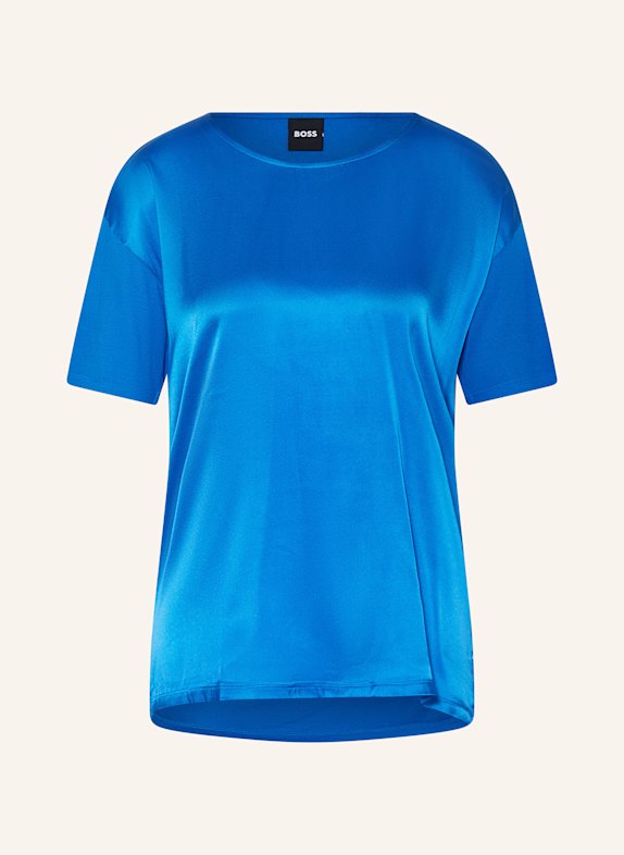 BOSS Blusenshirt ESANDY im Materialmix aus Seide BLAU