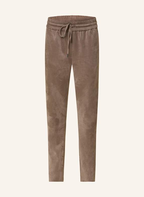 Juvia 7/8-Hose in Lederoptik BRAUN