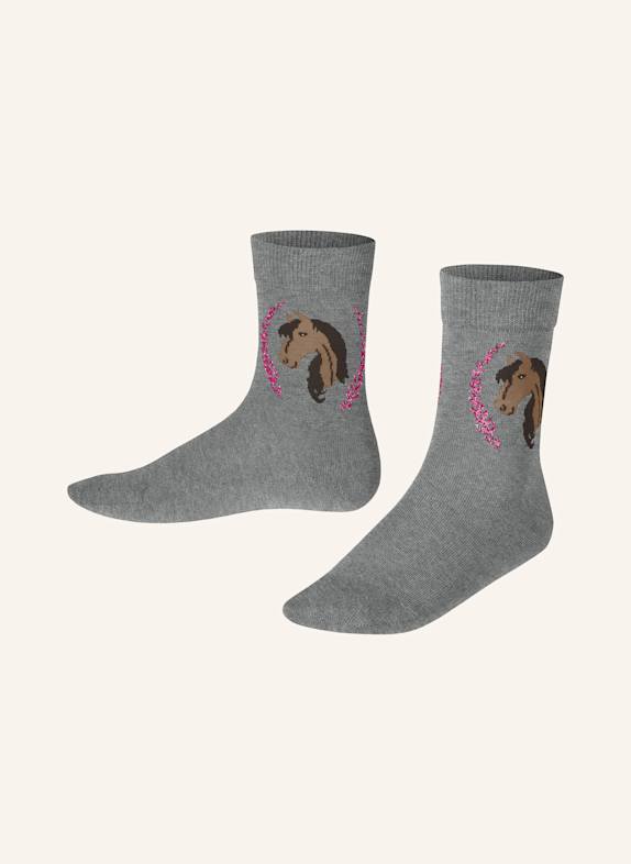 FALKE Socken HORSE 3390 LIGHT GREYMEL.