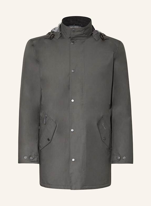 Barbour Regenparka MAC mit abnehmbarer Kapuze GRAU