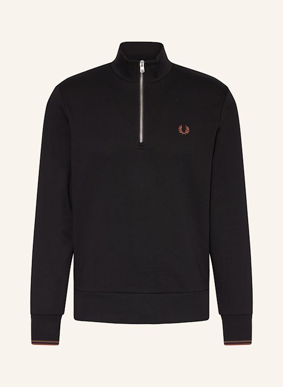 FRED PERRY Bluza dresowa typu troyer  CZARNY