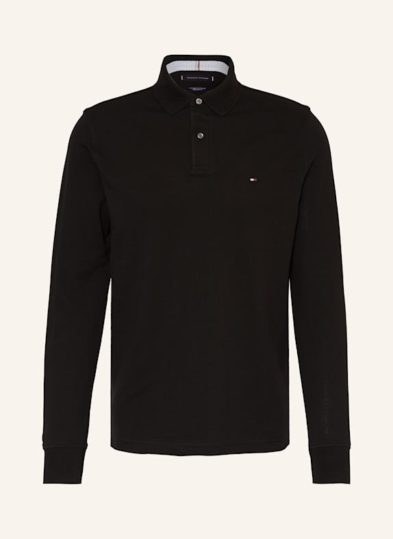 TOMMY HILFIGER Koszulka polo z piki regular fit CZARNY