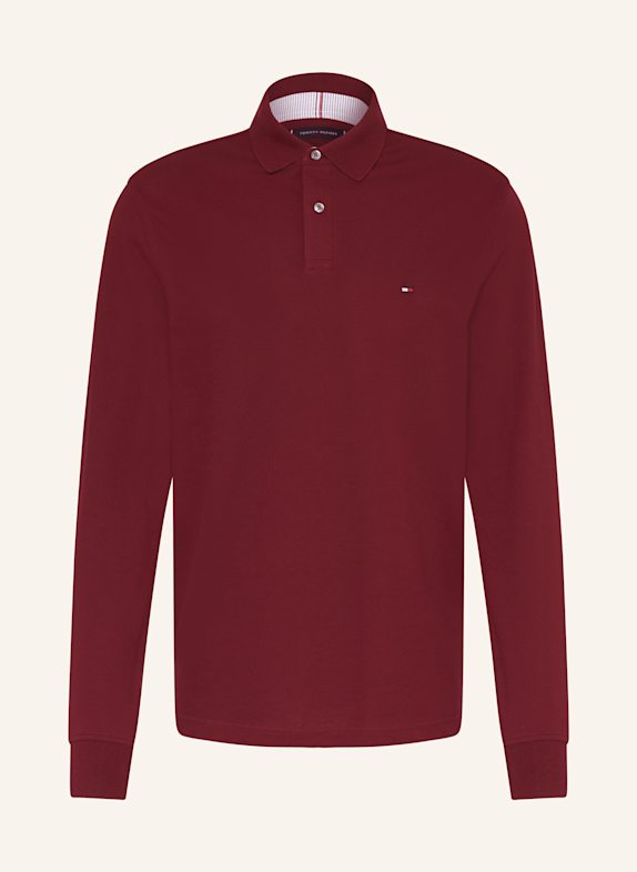 TOMMY HILFIGER Koszulka polo z piki regular fit CIEMNOCZERWONY