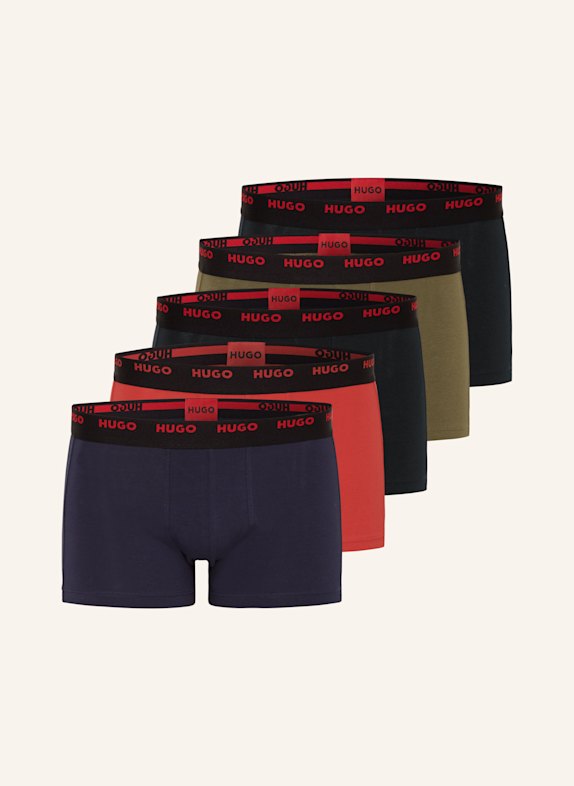 HUGO 5er-Pack Boxershorts SCHWARZ/ DUNKELBLAU/ ROT