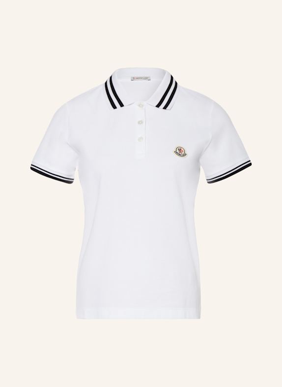 MONCLER Koszulka polo z piki BIAŁY