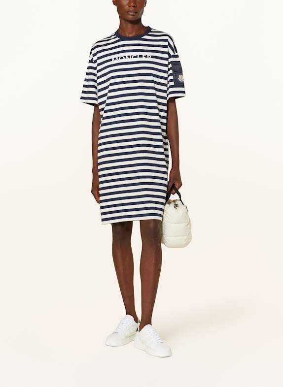 MONCLER Jersey dress CREAM/ DARK BLUE