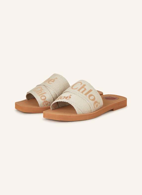 Chloé Slides WOODY 23F Vintage Khaki