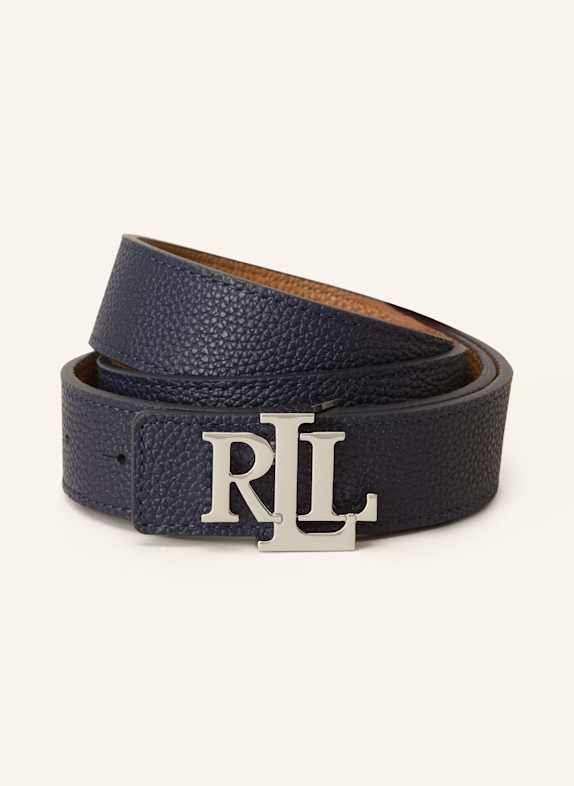 Dolce & Gabbana Kožený opasek v oboustranném provedení TMAVĚ MODRÁ/ VELBLOUDÍ