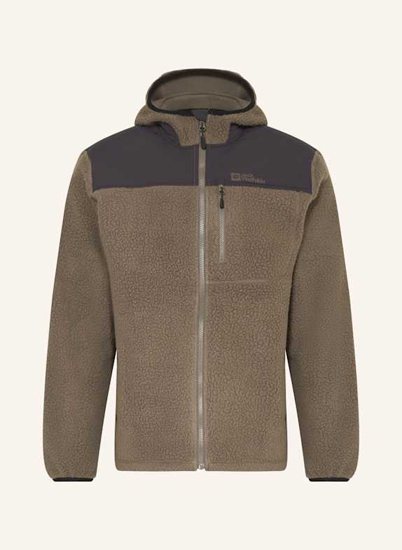Jack Wolfskin Kurtka z polaru KAMMWEG BRĄZOWY/ CZIEMNOSZARY