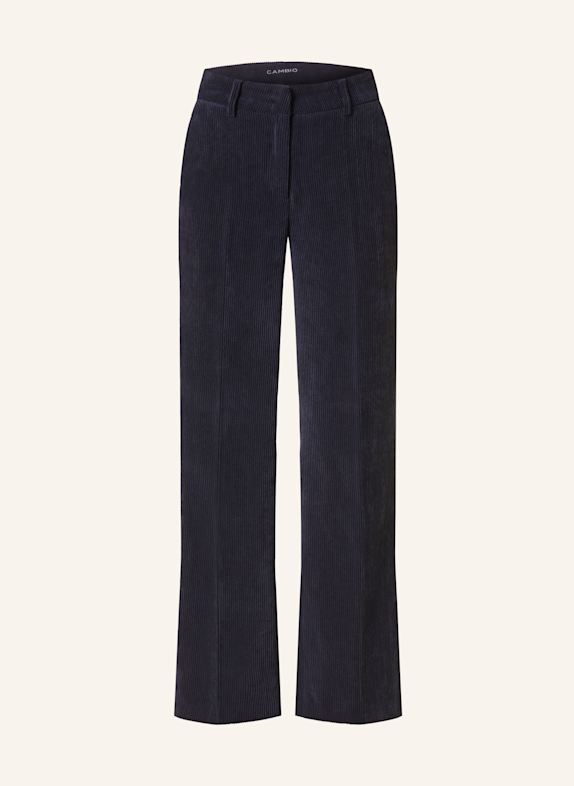 CAMBIO Wide leg trousers AMELIE made of corduroy DARK BLUE