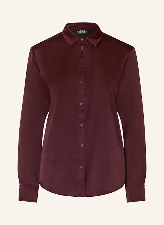 LAUREN RALPH LAUREN Satin shirt blouse DARK RED