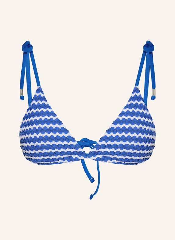 SEAFOLLY Triangel-Bikini-Top MESH EFFECT TÜRKIS/ WEISS