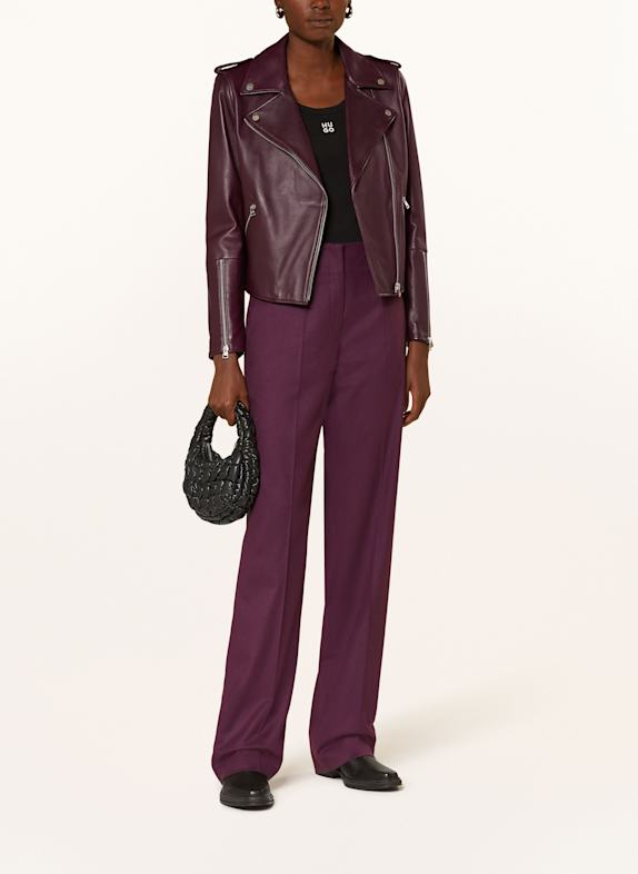 HUGO Kurtka skórzana LUJANA LILA