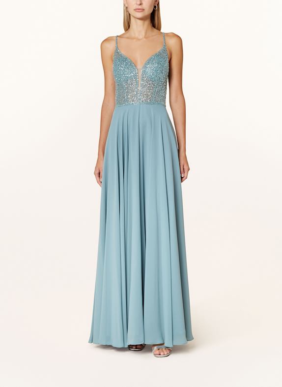 Hey Kyla Abendkleid mit Pailetten und Schmucksteinen HELLBLAU