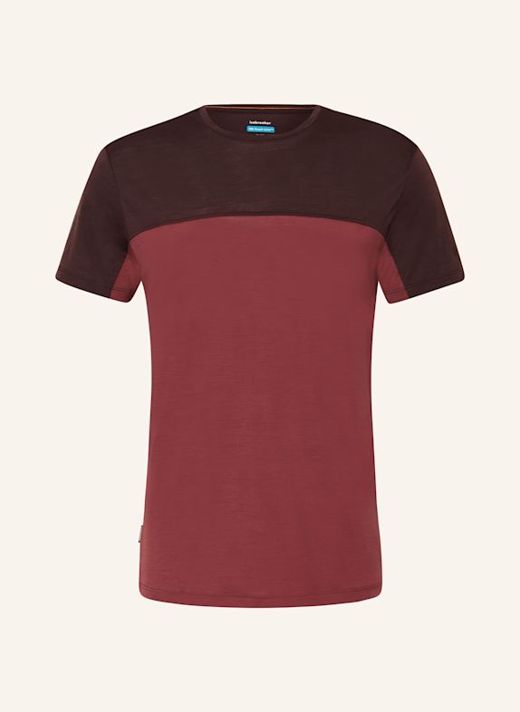 icebreaker T-shirt 125 COOL-LITE™ SPHERE III z dodatkiem wełny merino CIEMNOCZERWONY/ BRĄZOWY