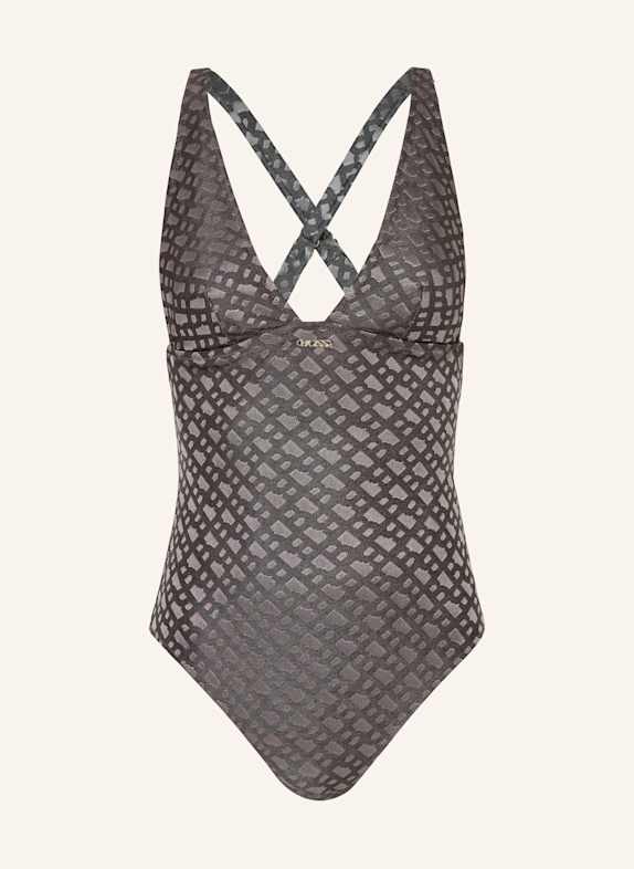 BOSS Badeanzug BEATRIX GRAU/ TAUPE