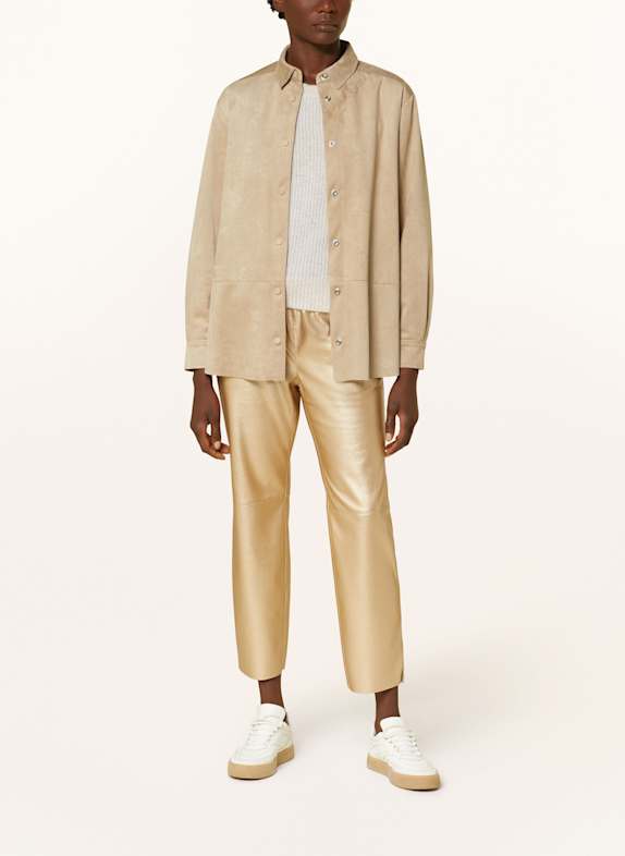 Juvia Overshirt LINA in Lederoptik BEIGE