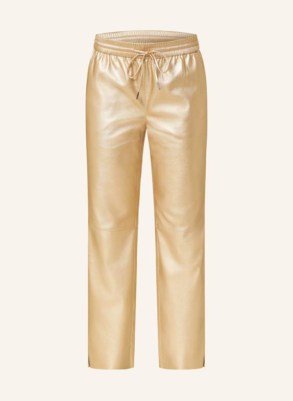 Juvia Hose ROSA in Lederoptik GOLD