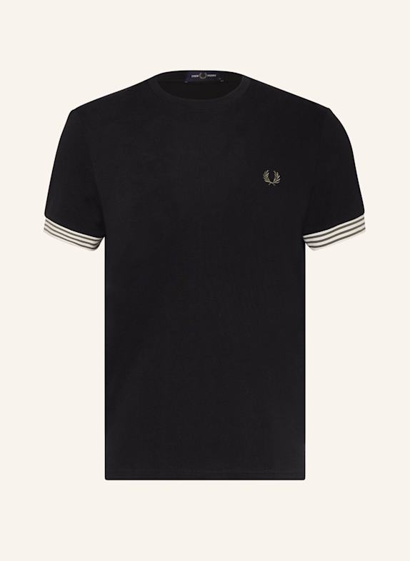 FRED PERRY T-Shirt aus Piqué SCHWARZ