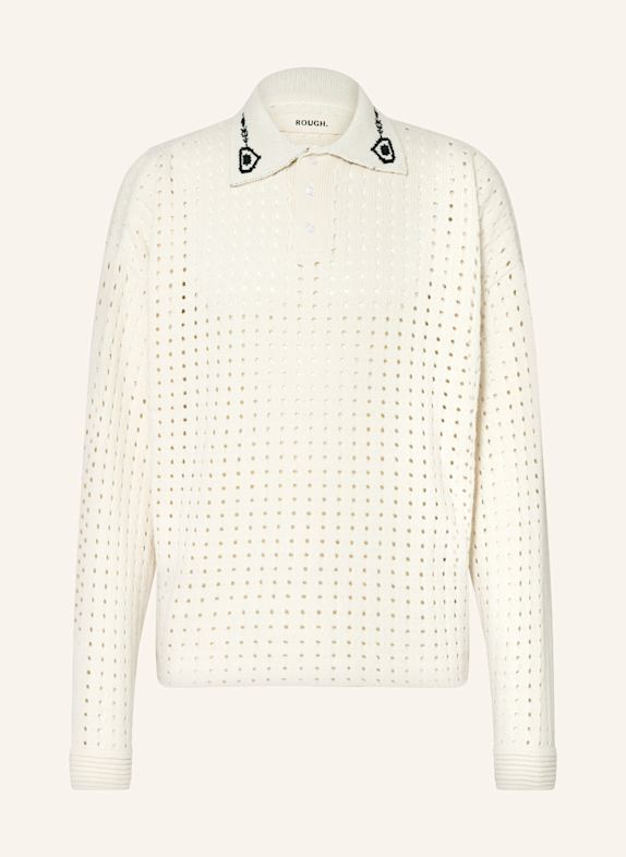 rough. Strick-Poloshirt CREME