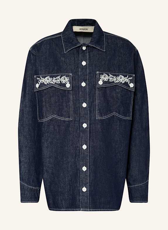rough. Denim overshirt BLUE