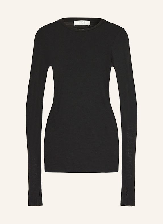 COS Monki Ambidextra knit sweater in navy blue BLACK