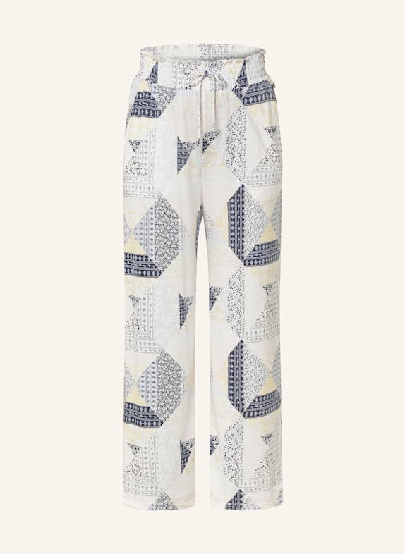 CALIDA fAVOURITES JOY 7/8 pajama pants WHITE/ DARK BLUE/ LIGHT PINK