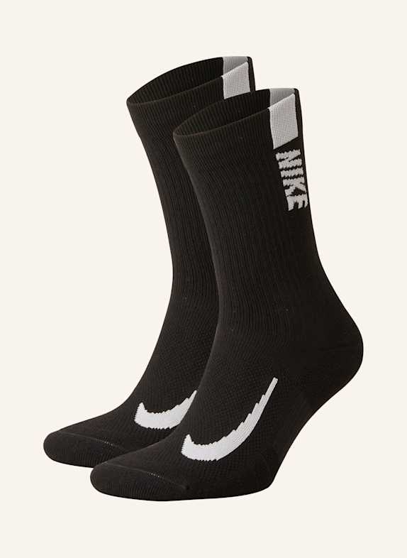 Nike 2-pack of MULTIPLIER running socks 010 BLACK/WHITE