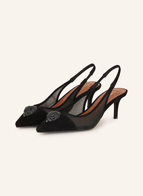 KURT GEIGER Slingback pumps BELGRAVIA with decorative gems BLACK