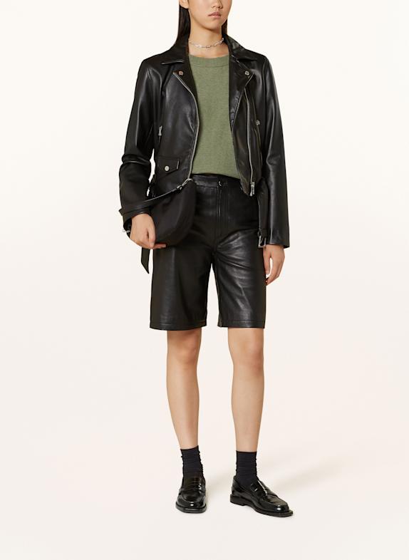 Marc O'Polo DENIM Kožená bunda ČERNÁ