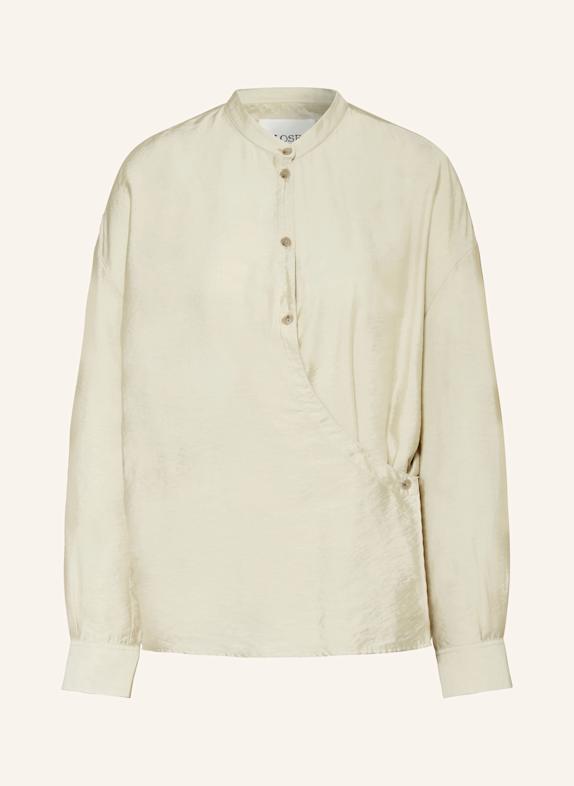 CLOSED Satinbluse in Wickeloptik BEIGE