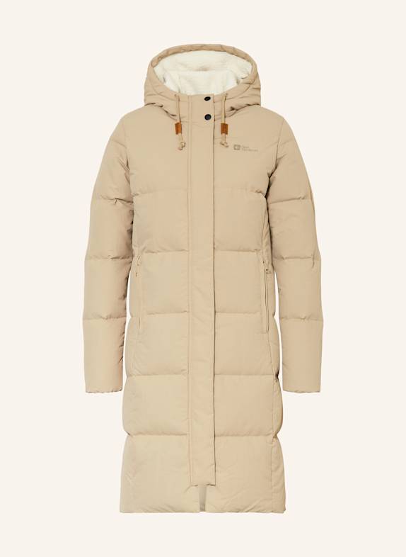 Jack Wolfskin Płaszcz puchowy NORDLICHT JASNOBRĄZOWY